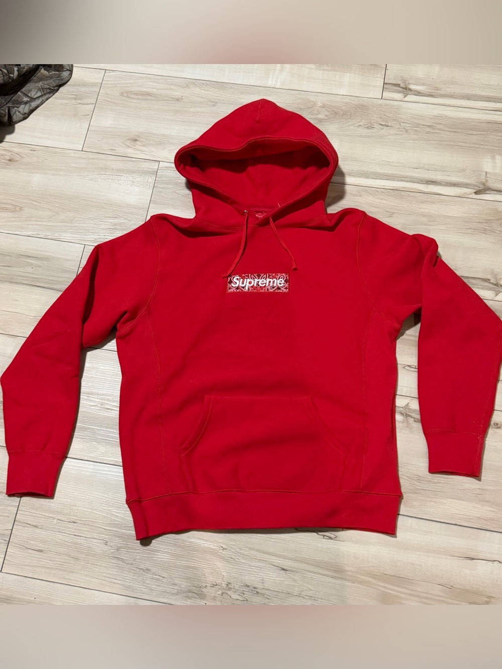 Supreme Red Bandana Box Logo Hoodie
